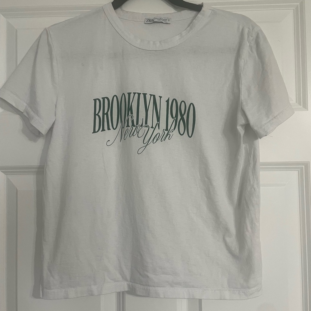 Zara White Brooklyn 1980 New York T-Shirt